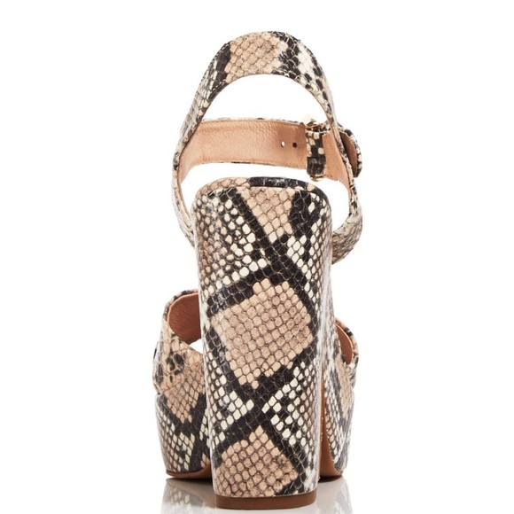 Kate Spade Grace Leather Snake Rose Nude Gray Black Animal Print Platform Sandal - Picture 8 of 14